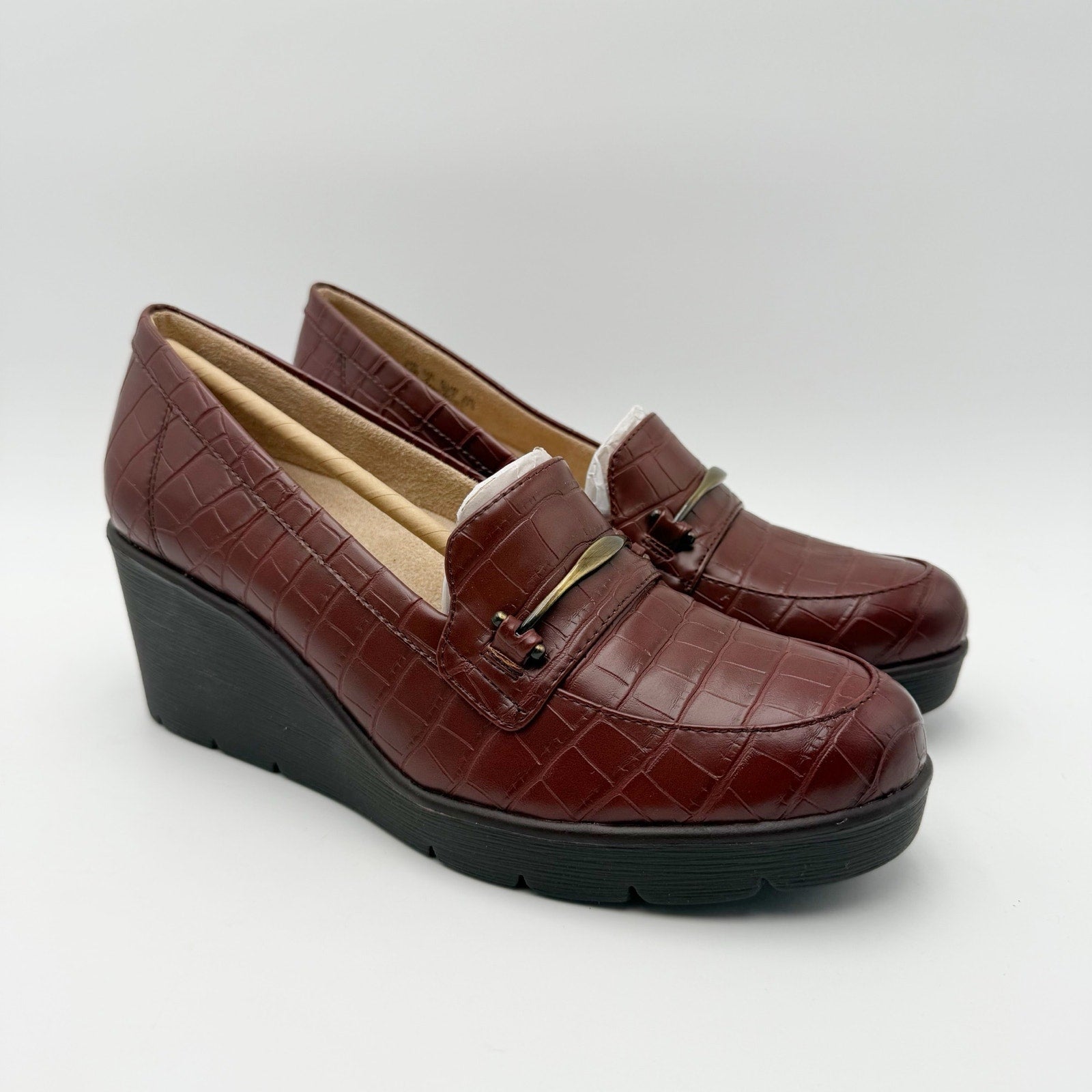 Soul Naturalizer Womens Achieve Wedge Loafers US 6.5 Wide EU 36.5 Brown NIB