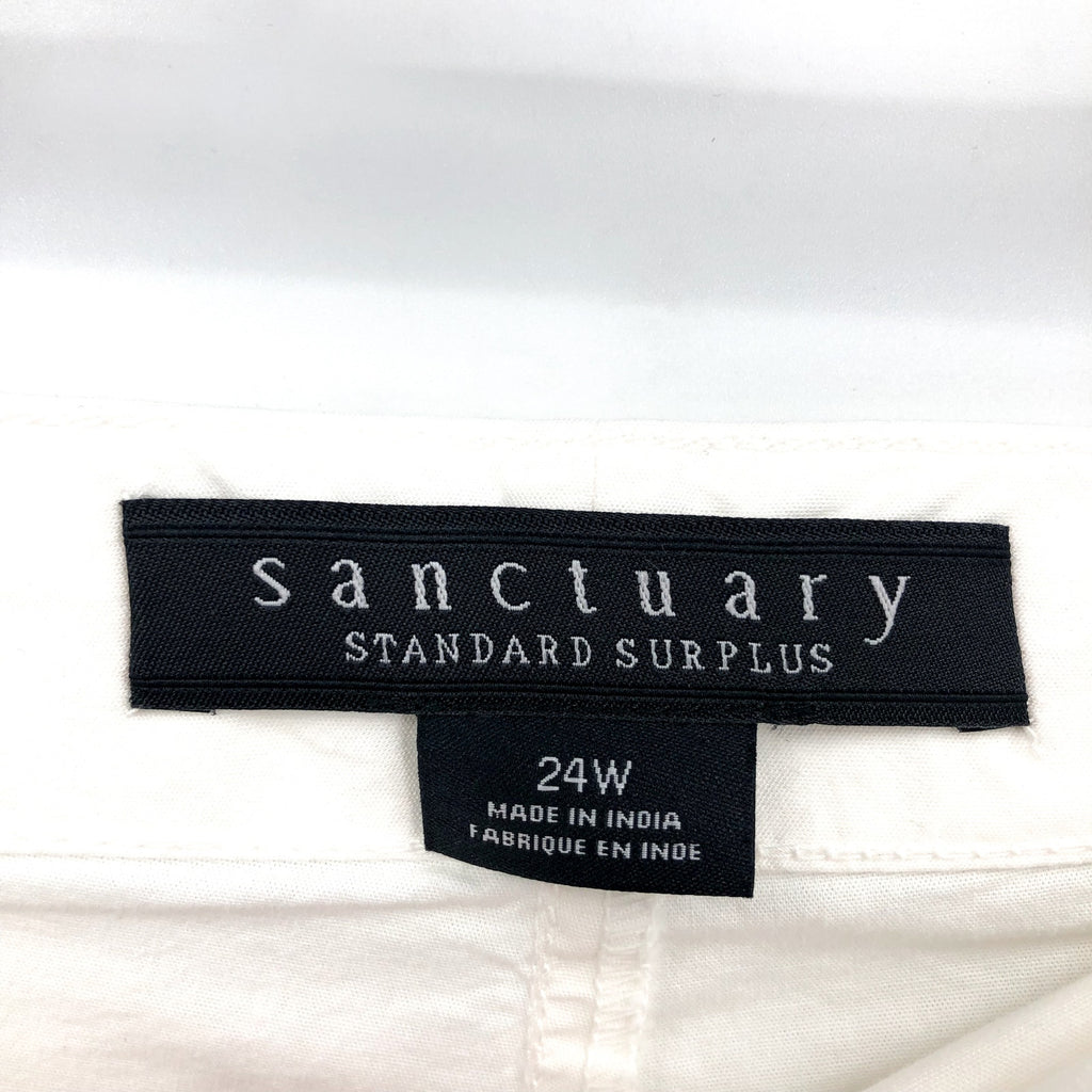 SANCTUARY Standard Cargo Shorts Womens 24W White Roll Cuff Patch Pocket NWT