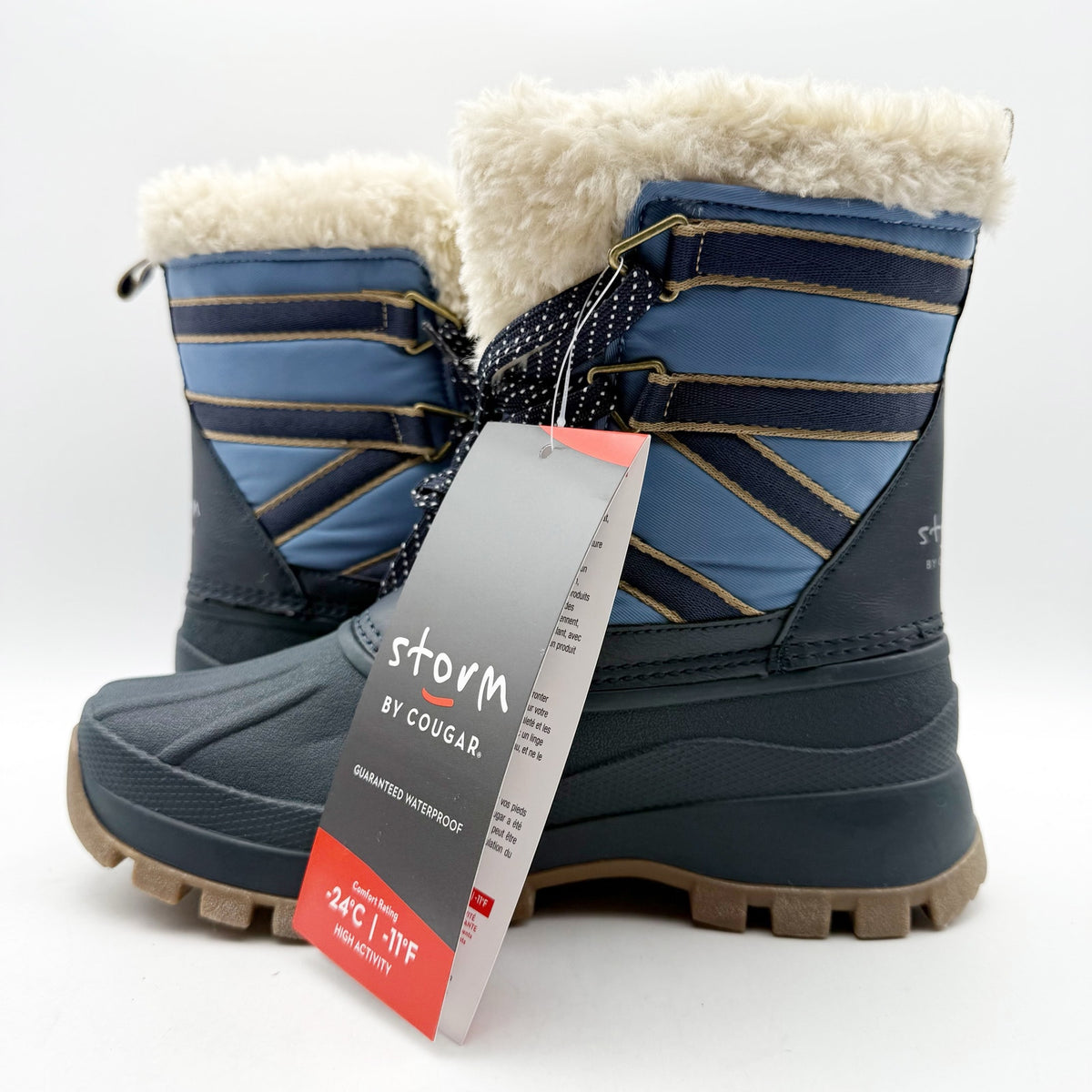 Storm by Cougar Womens Fresno Snow Boots Size 8 EU 38.5 Navy Blue Waterproof NIB