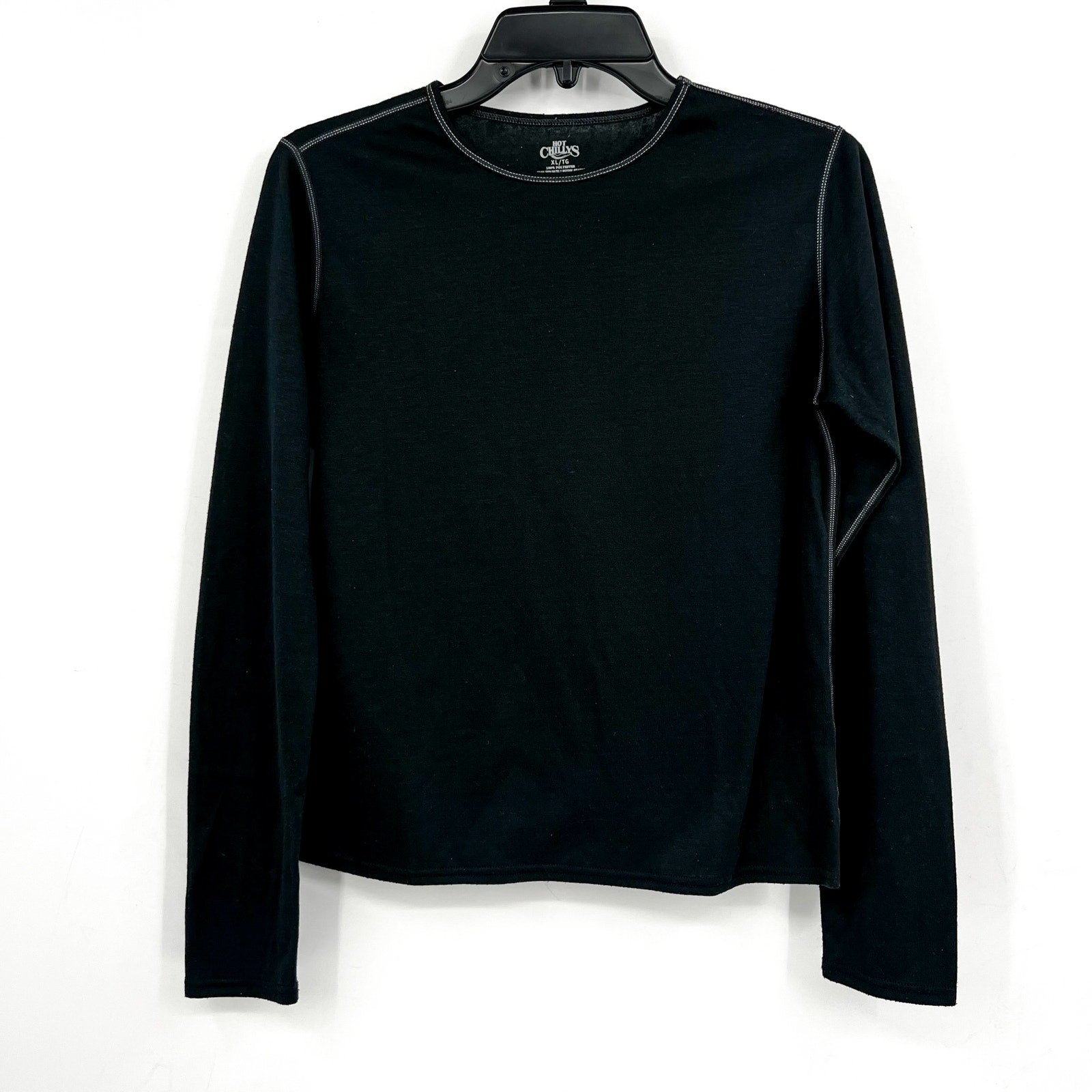 HOT CHILLYS Youth Boy's Pepper Bi-Ply Crewneck Top XL Black Base Layer EUC
