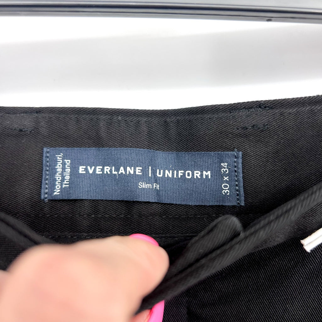 EVERLANE Men's Uniform Performance Chino Pants 30x34 Black Slim Fit NWT