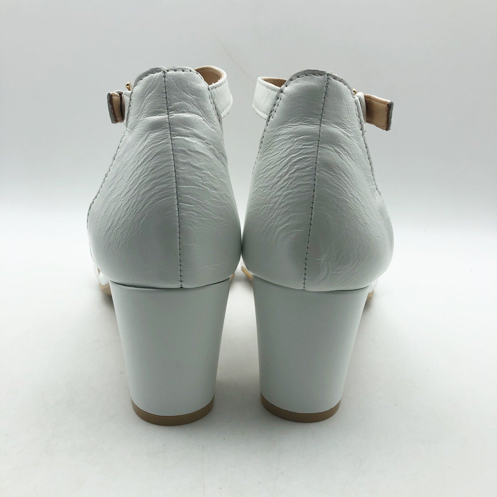 Naturalizer Womens Vera Sandals US 9 M EU 40 White Block Heel NWB