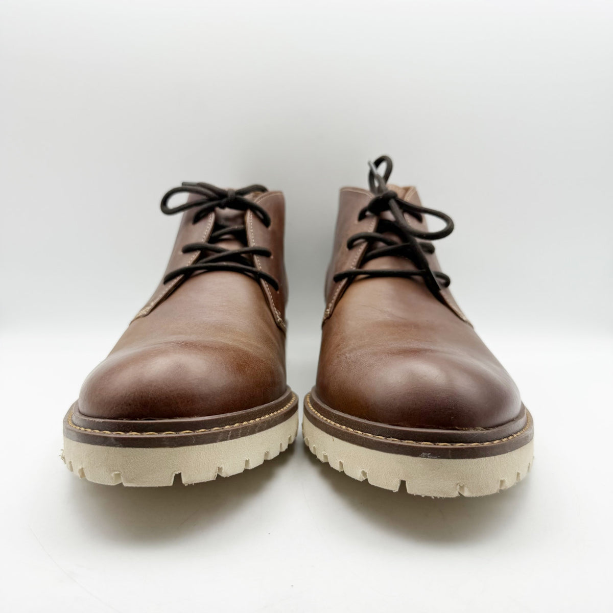 Johnston & Murphy Mens Barrett Chukka Boots Size 12 M Tan Full Grain Leather NIB
