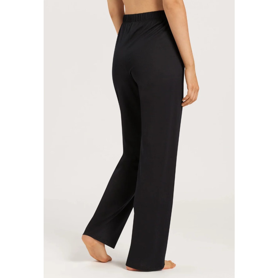 HANRO Women's Cotton Deluxe Lounge Pants XL Black Drawstring 100% Cotton NWT