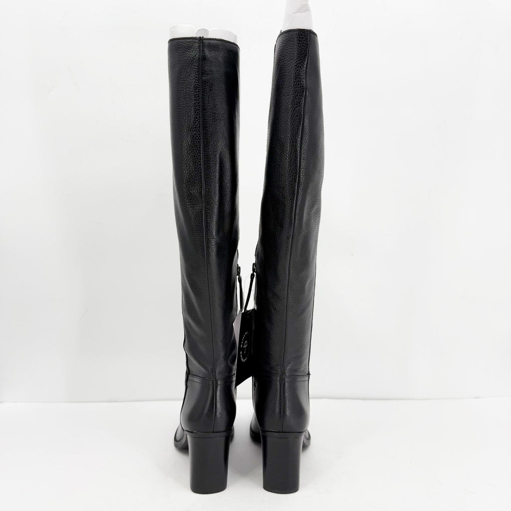 Naturalizer Womens Kyrie Knee High Boots Size 7 M Wide Calf Black Leather NIB