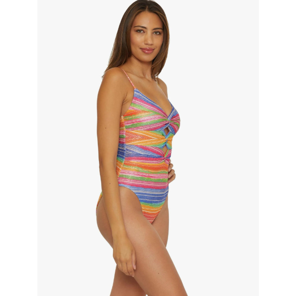 BECCA Women's Standard Shoreline One Piece Swimsuit Small Multi Cut Out NWT