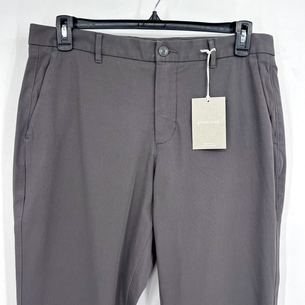 EVERLANE Uniform Mens Performance Chino Pants 33x34 Slate Grey Athletic Fit NWT