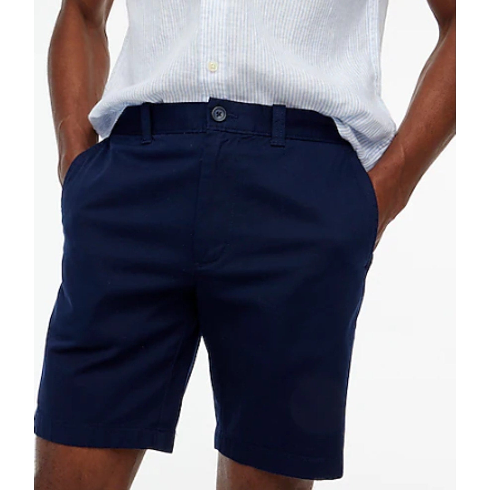 J.CREW Men's 9" Flex Chino Short Size 32 Navy Blue Flat Front Stretch H5020 NWOT