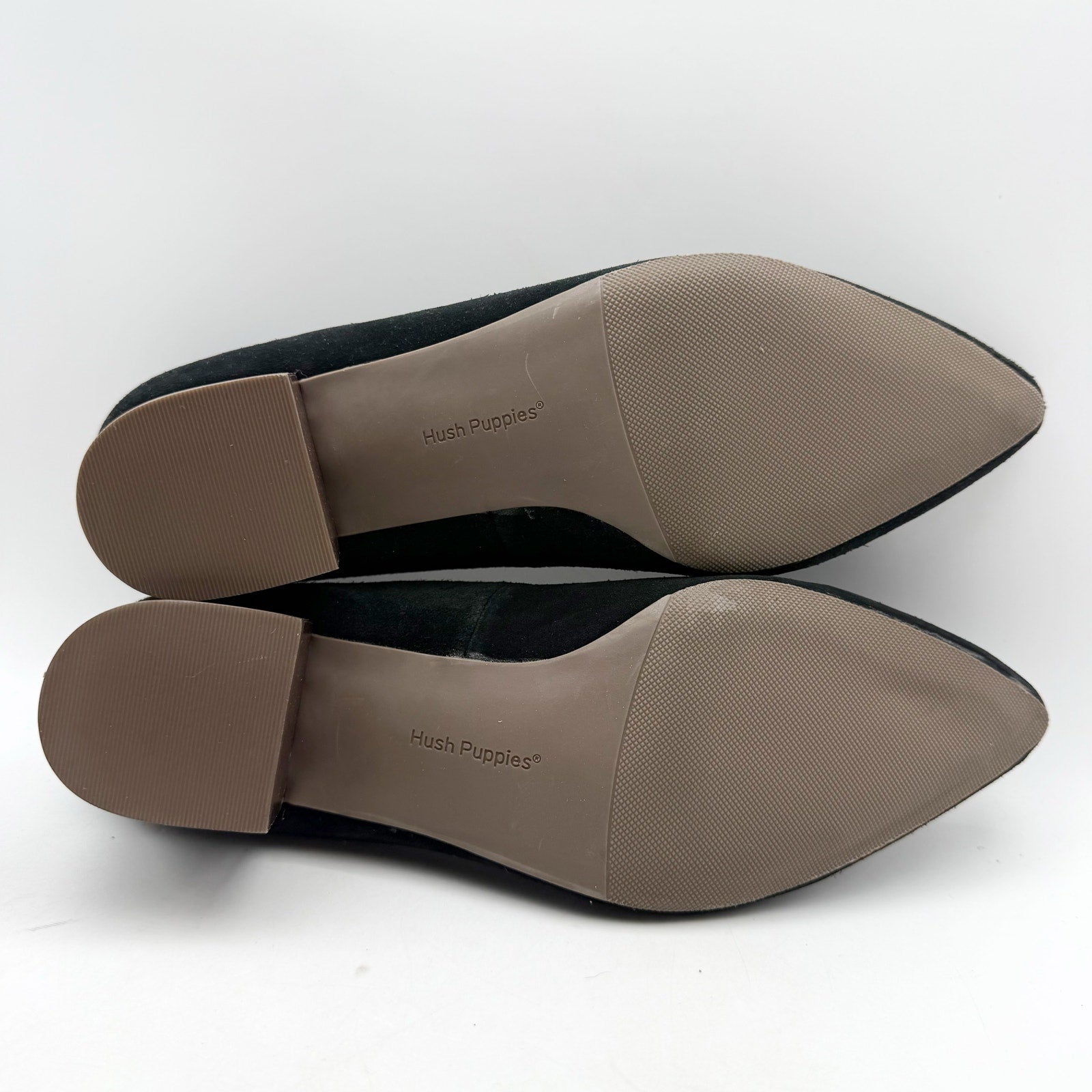 Hush Puppies Womens Sofie Pumps Size 11 EU 43 Black Nubuck Leather Slip On NWOB