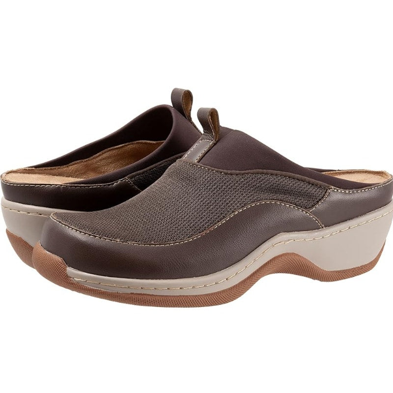 Softwalk Womens Aberdeen Mule Clogs SIZE 7 M EU 37 Dark Brown Leather NIB