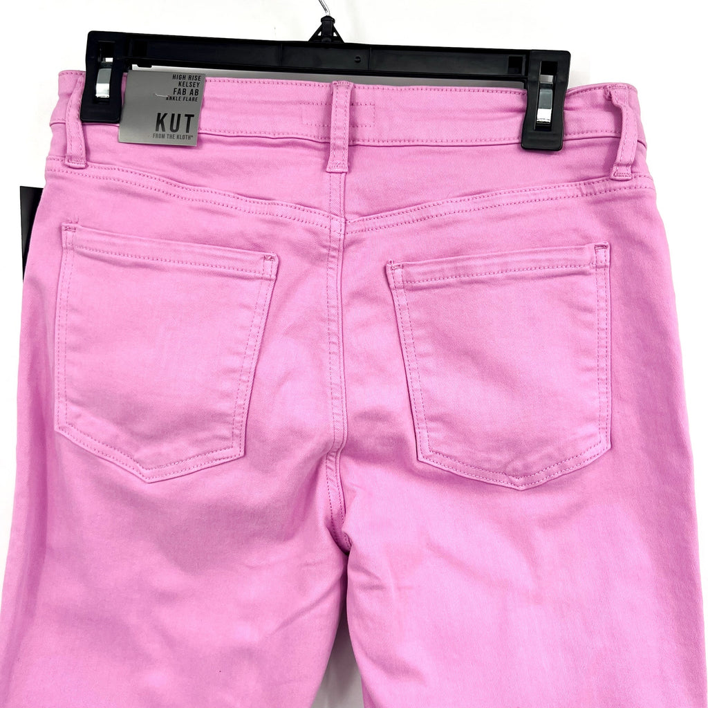KUT FROM THE KLOTH Kelsey Ankle Flare Jeans Size 4 Pink Wild Berry High Rise NWT