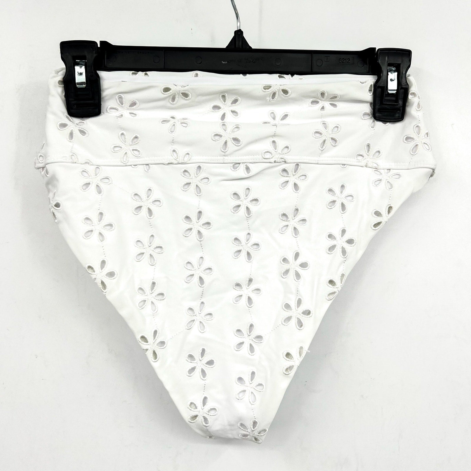 BEACH RIOT Women's Hazel Bikini Bottom Medium White Magnolia Eyelet NWOT