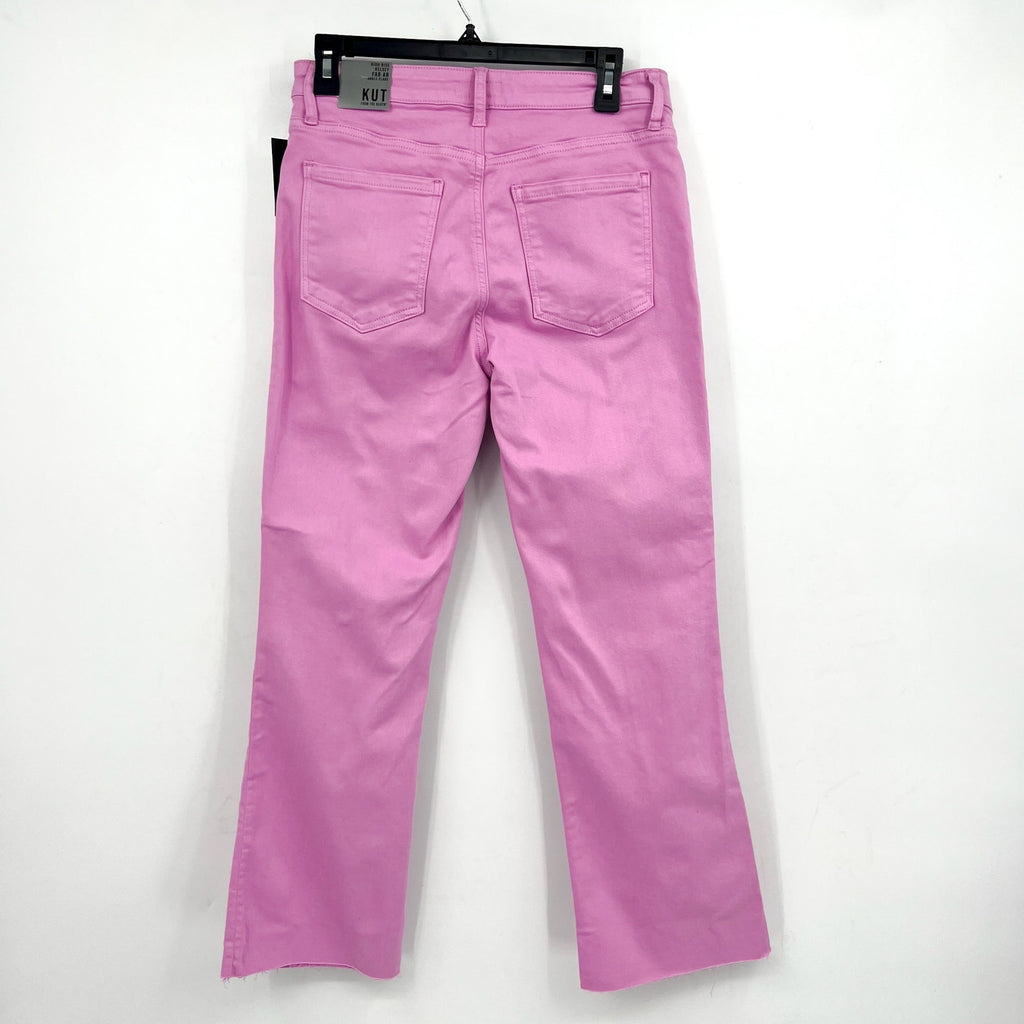 KUT FROM THE KLOTH Kelsey Ankle Flare Jeans Size 4 Pink Wild Berry High Rise NWT