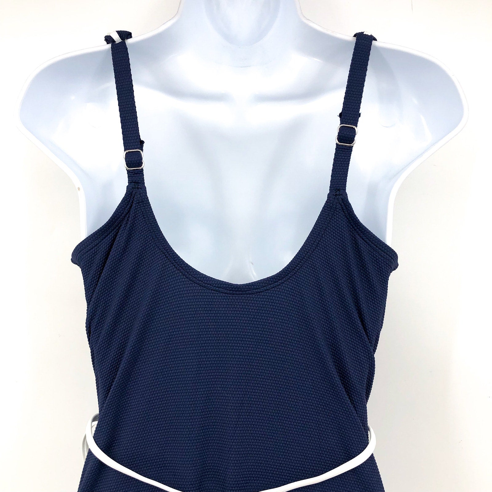 Tommy Bahama One Piece Wrap Swimsuit Size 8 Navy Blue Island Cays Cabana NWT