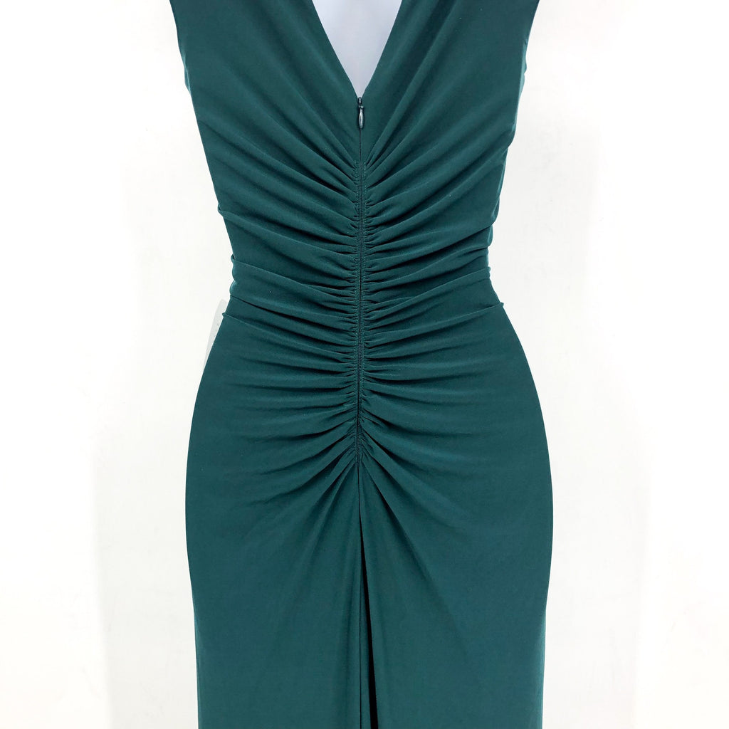 XSCAPE Women's Ruffle Front Gown Dress Size 4 Pine Green Long Dress NWT