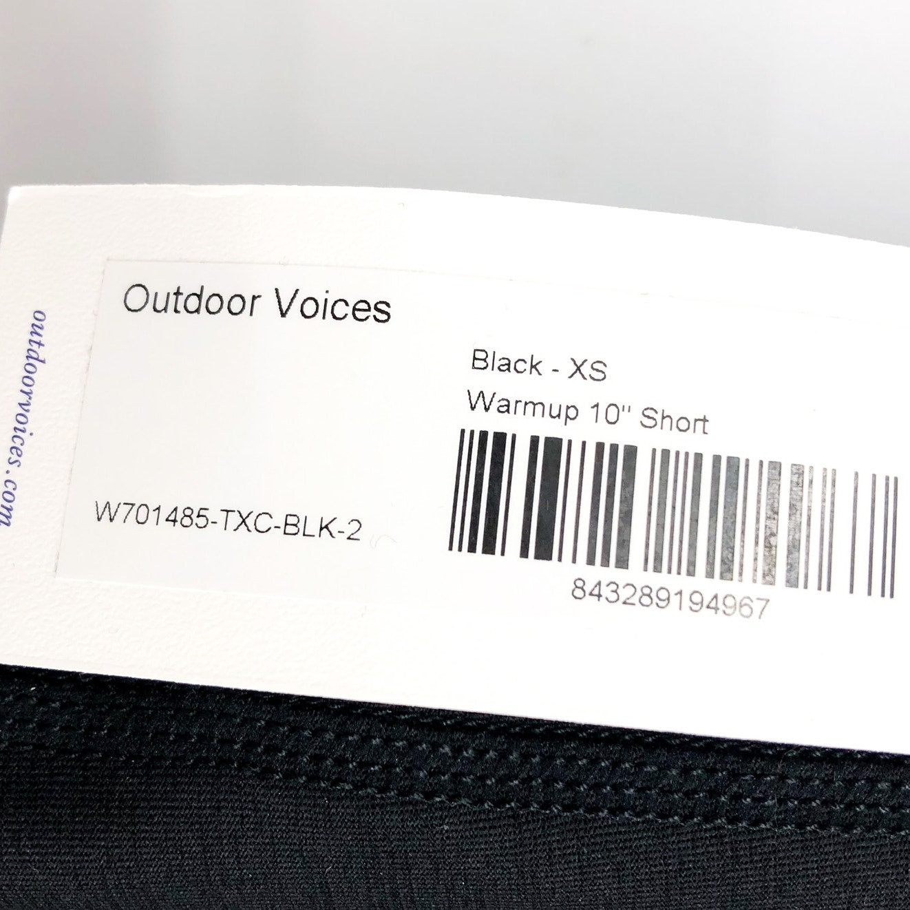 OUTDOOR VOICES Women's Warmup 10" Shorts XS Black Stretch Mid Rise Biker NWT
