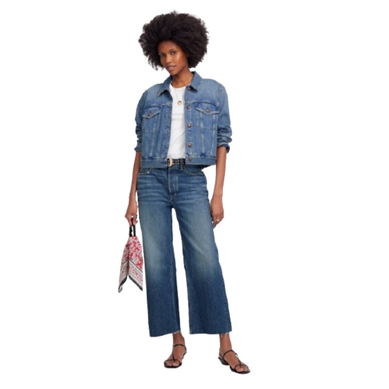MADEWELL Women's Baggy Crop Jeans Size 32 US 14 Croswell Blue NU172 Denim NWT
