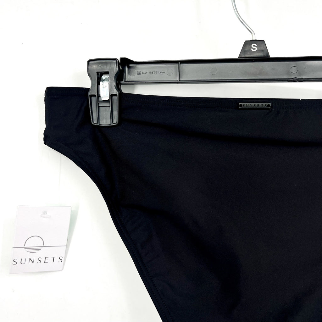 SUNSETS Women's Collins Hipster Bikini Bottom Large Black NWT