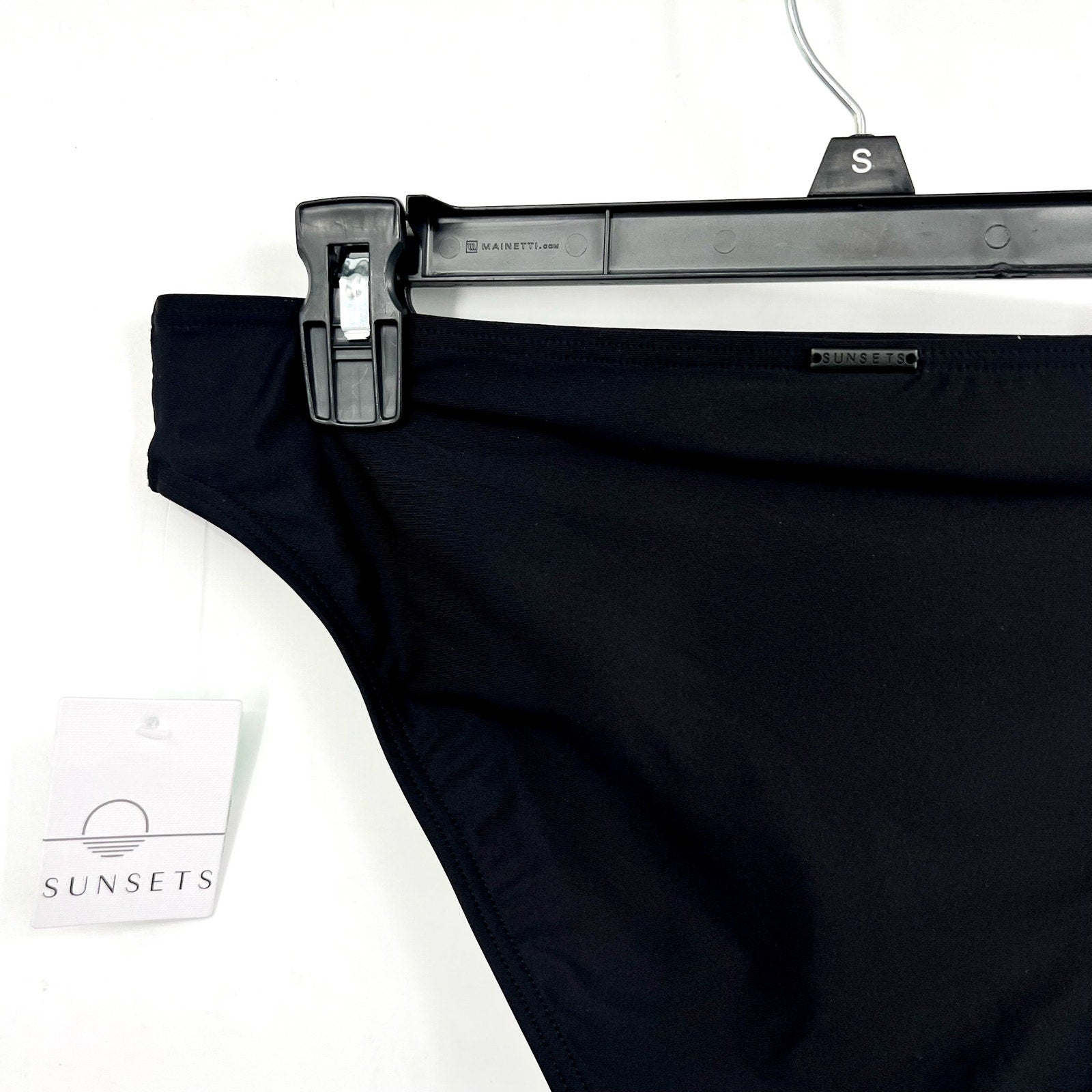 SUNSETS Women's Collins Hipster Bikini Bottom Large Black NWT