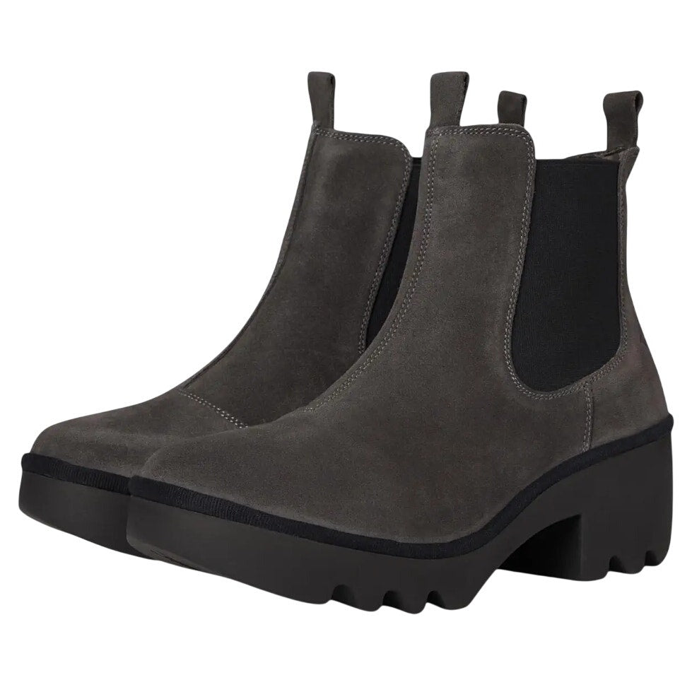 Fly London Womens TRIG514FLY Ankle Chelsea Bootie EU 38 US 8 Grey Suede NIB