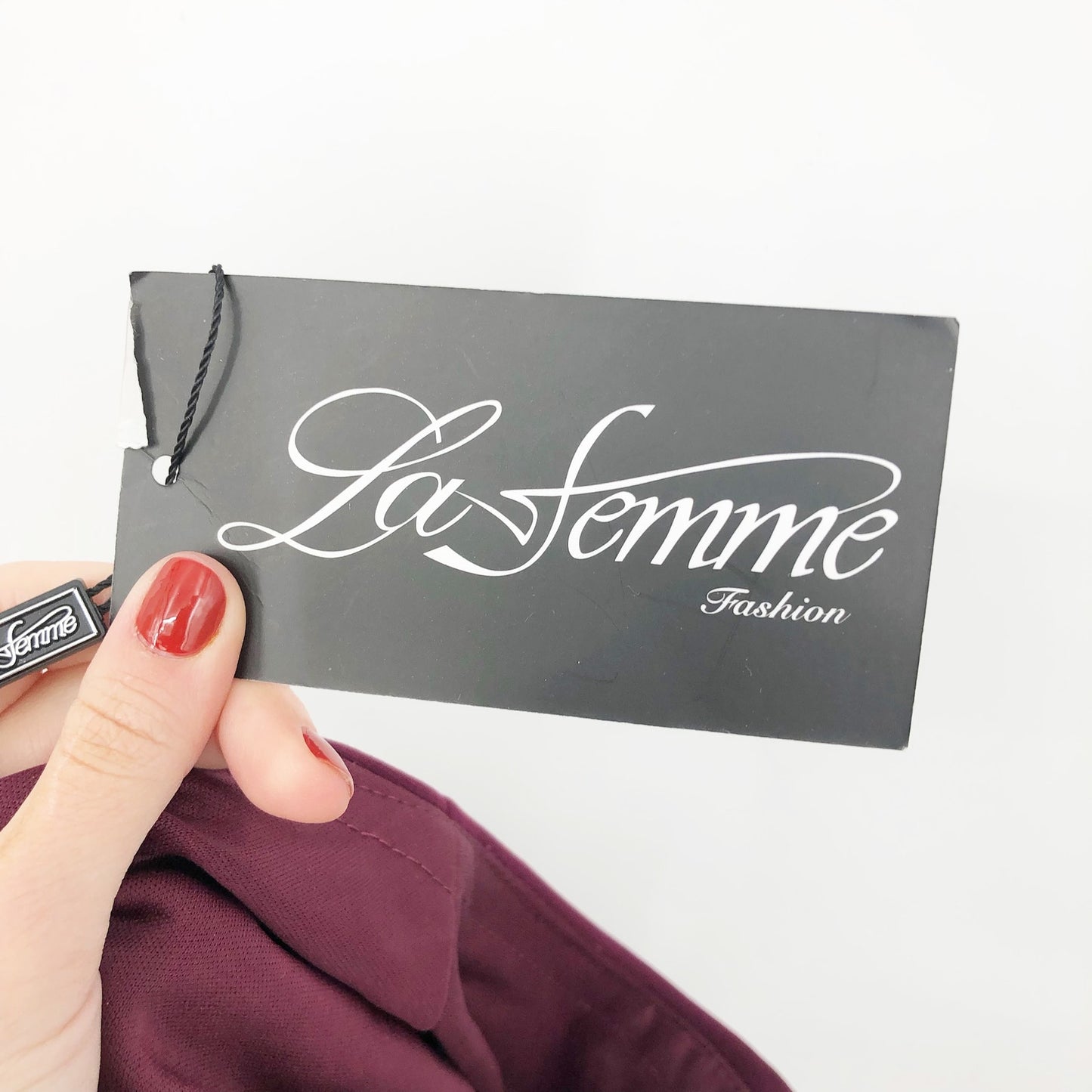 LA FEMME 29814 Women Knot Waist Jersey Evening Dress 18 Red Dark Berry NWT