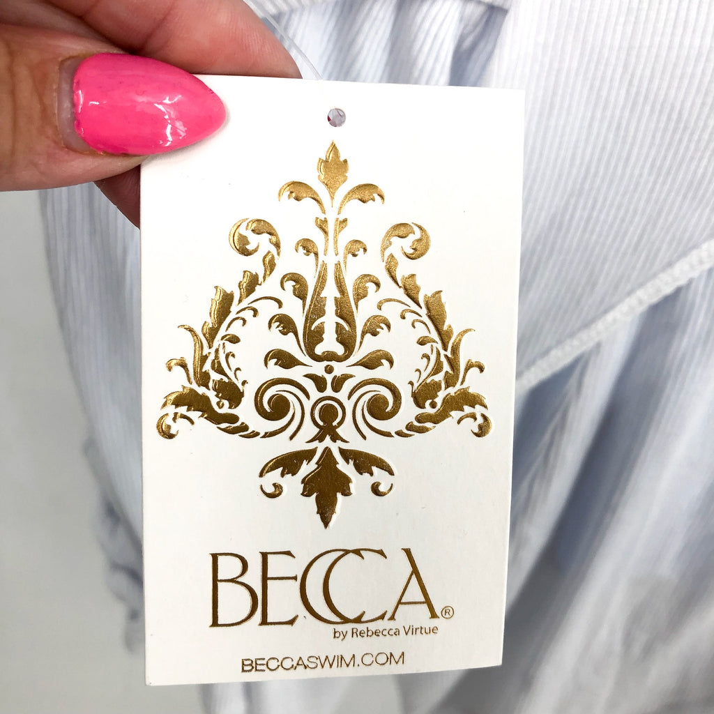 BECCA Women's Mykonos Pull On Romper Beach Cover Ups Medium White Stretch NWT