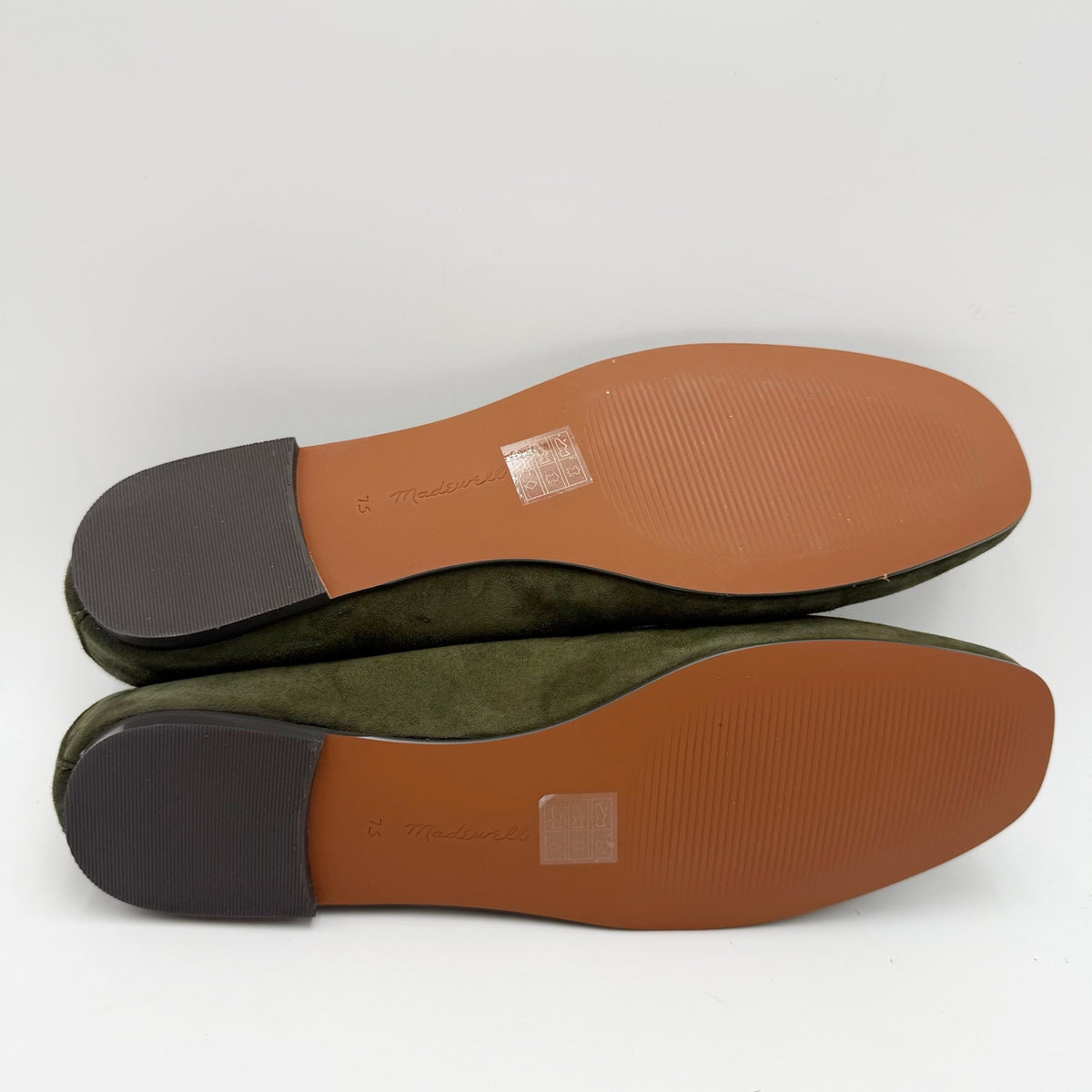 Madewell Womens Greta Elastic Mary Jane Flats Size 7.5 M Loden Green Suede NIB