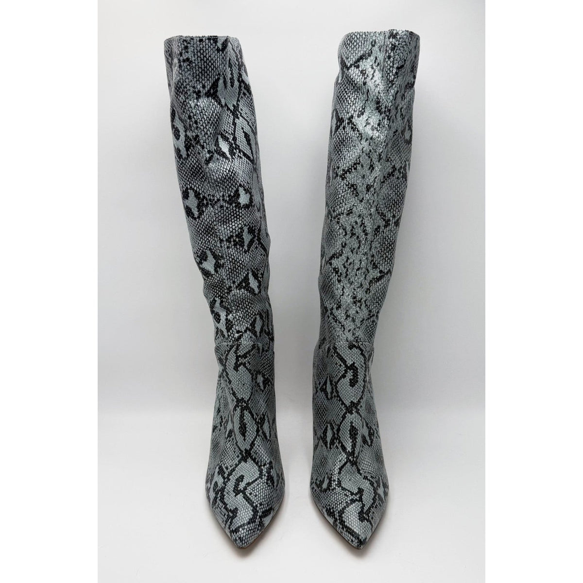 Steve Madden Womens Kinga Heeled Knee High Boots Size 10 EU 40 Blue Snake NWOB
