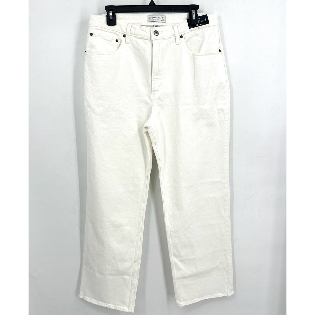 ABERCROMBIE & FITCH Womens 90s Relaxed Jeans Size 32 US 14 White Curve Love NWT