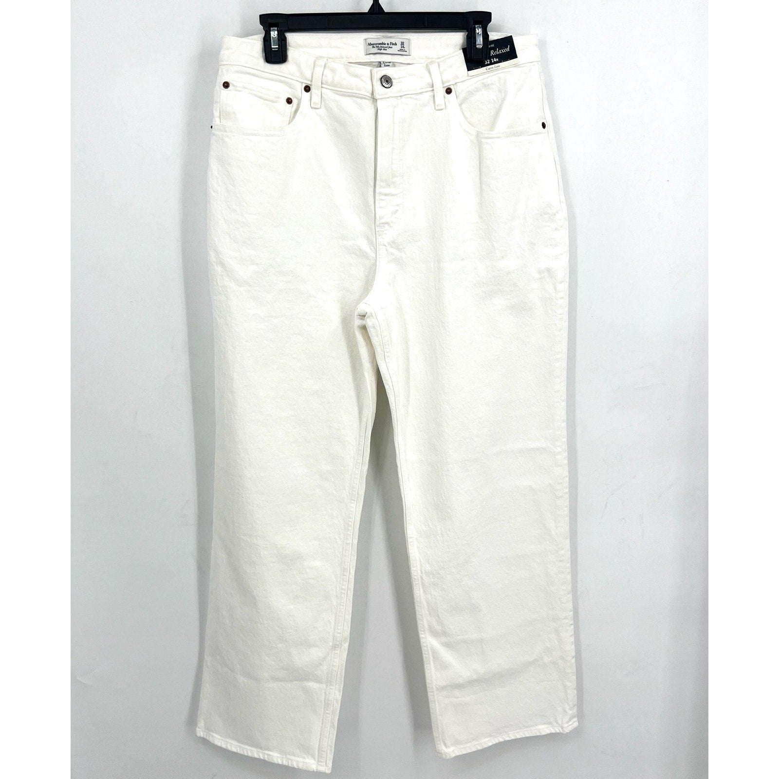ABERCROMBIE & FITCH Womens 90s Relaxed Jeans Size 32 US 14 White Curve Love NWT