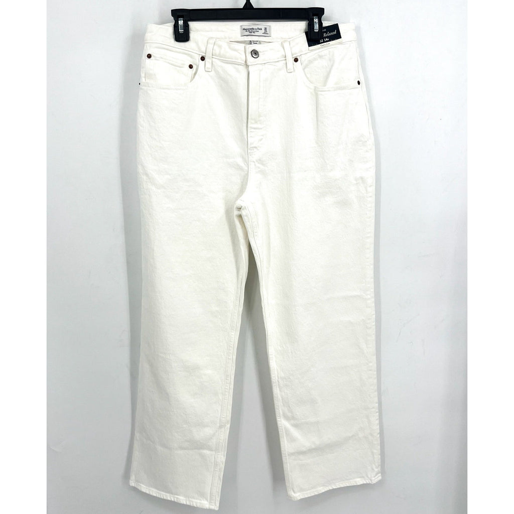 ABERCROMBIE & FITCH Womens 90s Relaxed Jeans Size 32 US 14 White Curve Love NWT