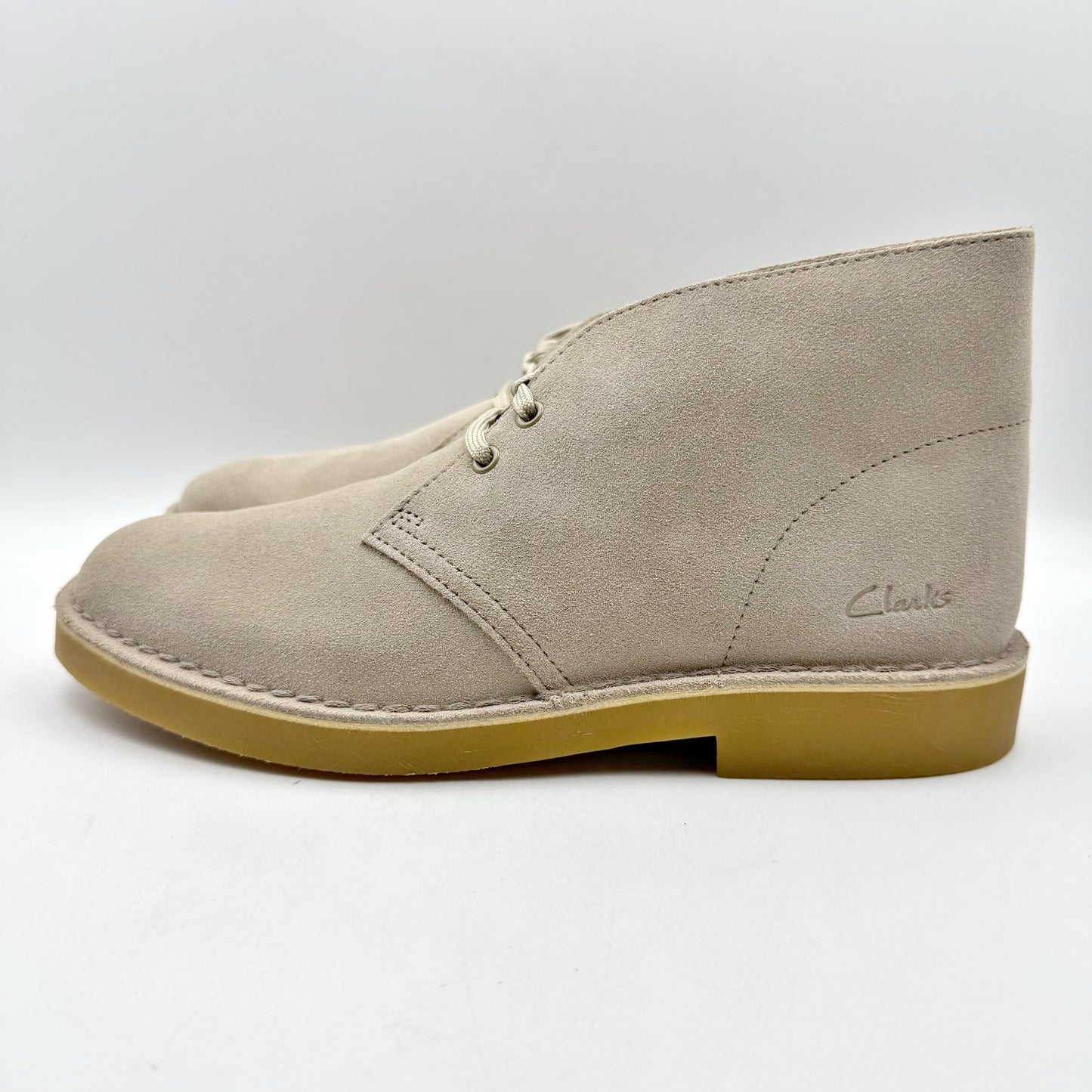 Clarks Mens Desert Coal Chukka Boots US 7.5 M EU 40 Stone Taupe Suede NIB