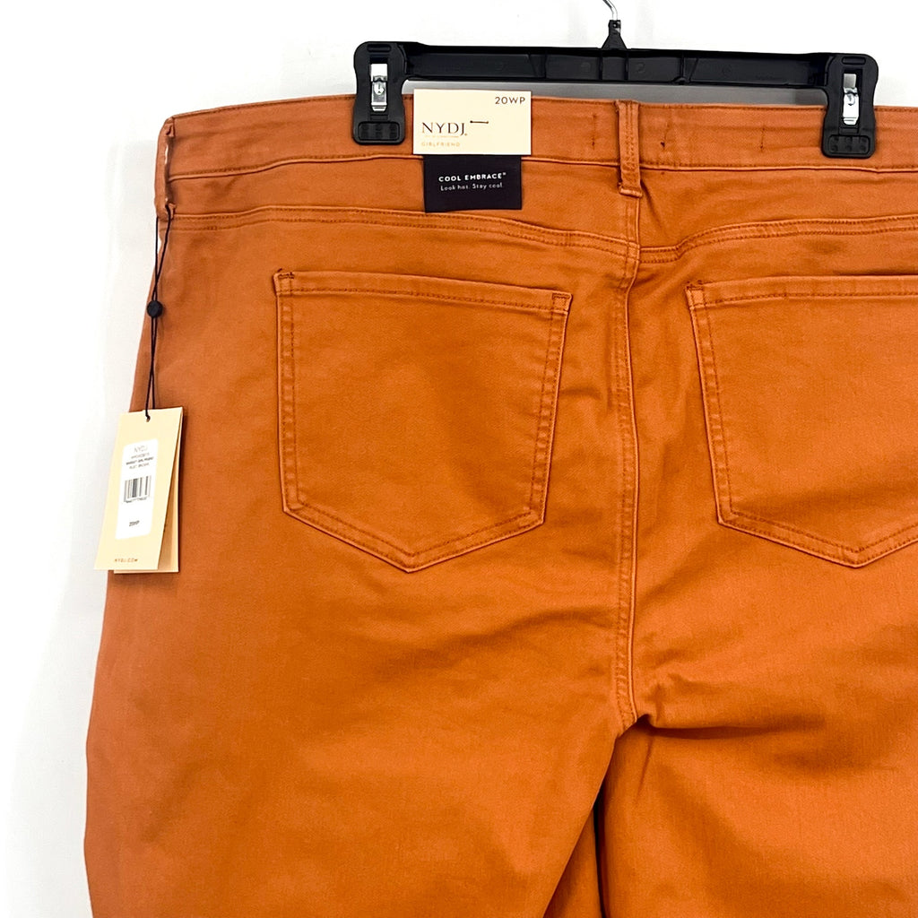 NYDJ Womens Margot Girlfriend Jeans Size 20W PETITE Rust Brown Straight Leg NWT