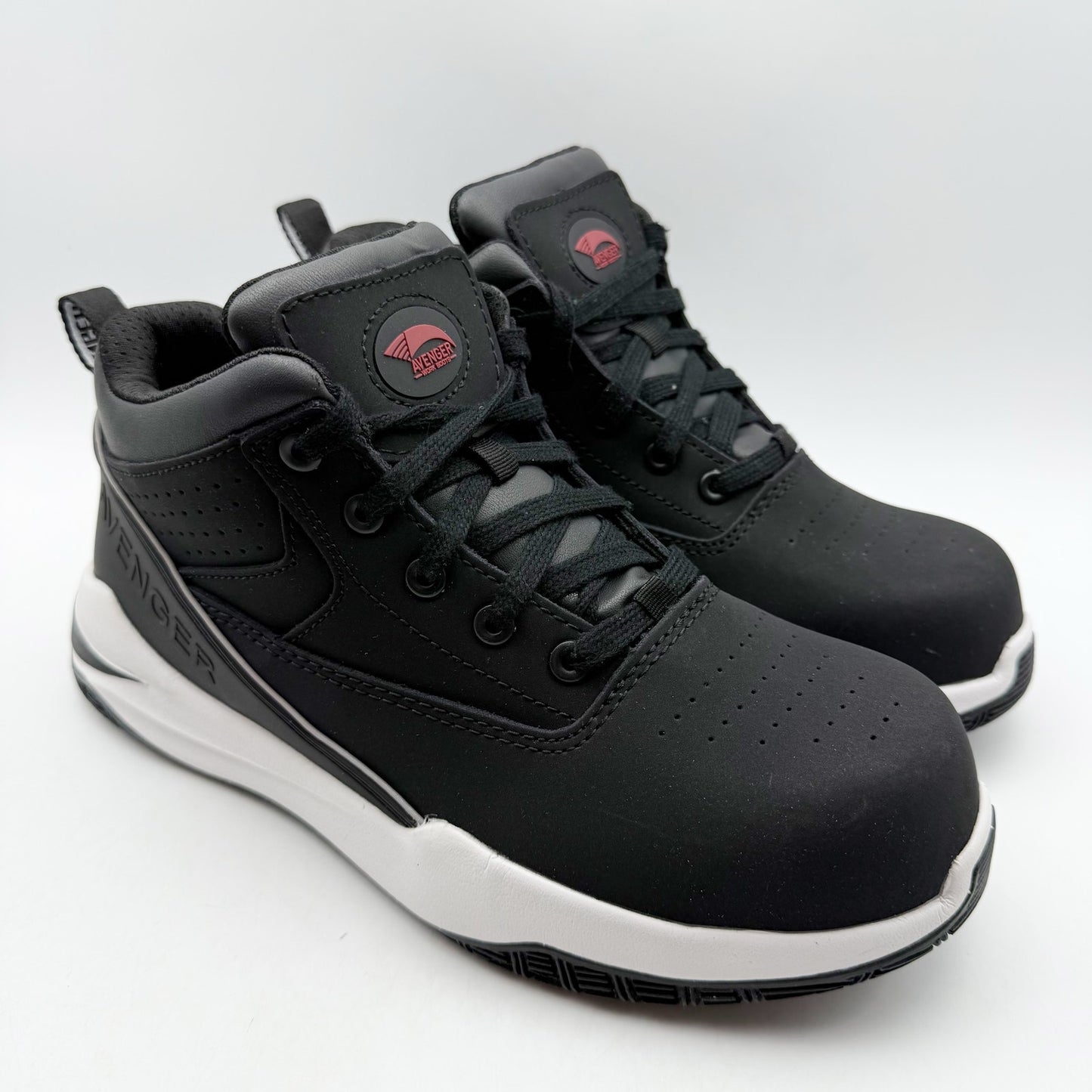 Avenger Mens Reaction SR CT Work Sneakers US 8 D EU 41.5 Black White NIB