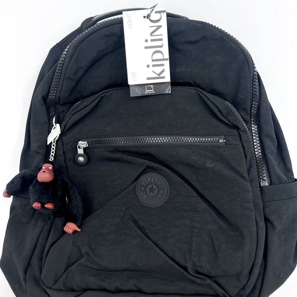KIPLING Seoul 15" Laptop Backpack True Black Water Repellent NWT