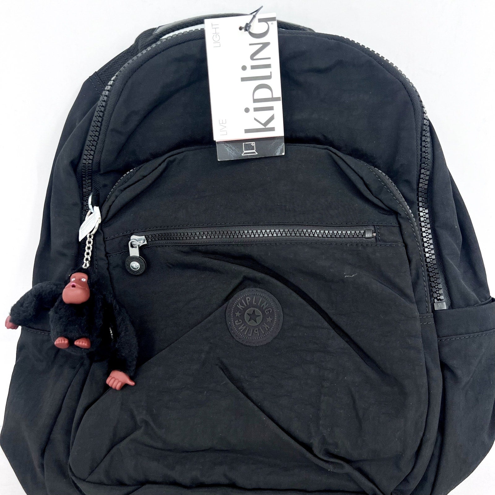 KIPLING Seoul 15" Laptop Backpack True Black Water Repellent NWT