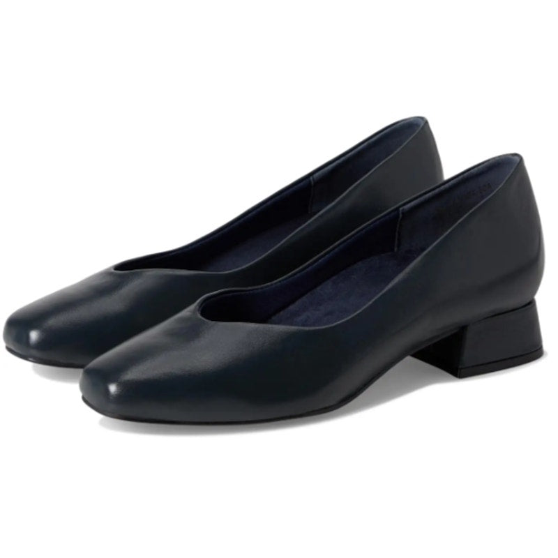 David Tate Womens Freedom Pumps Size 6.5 Wide Navy Blue Leather Heels NWOB