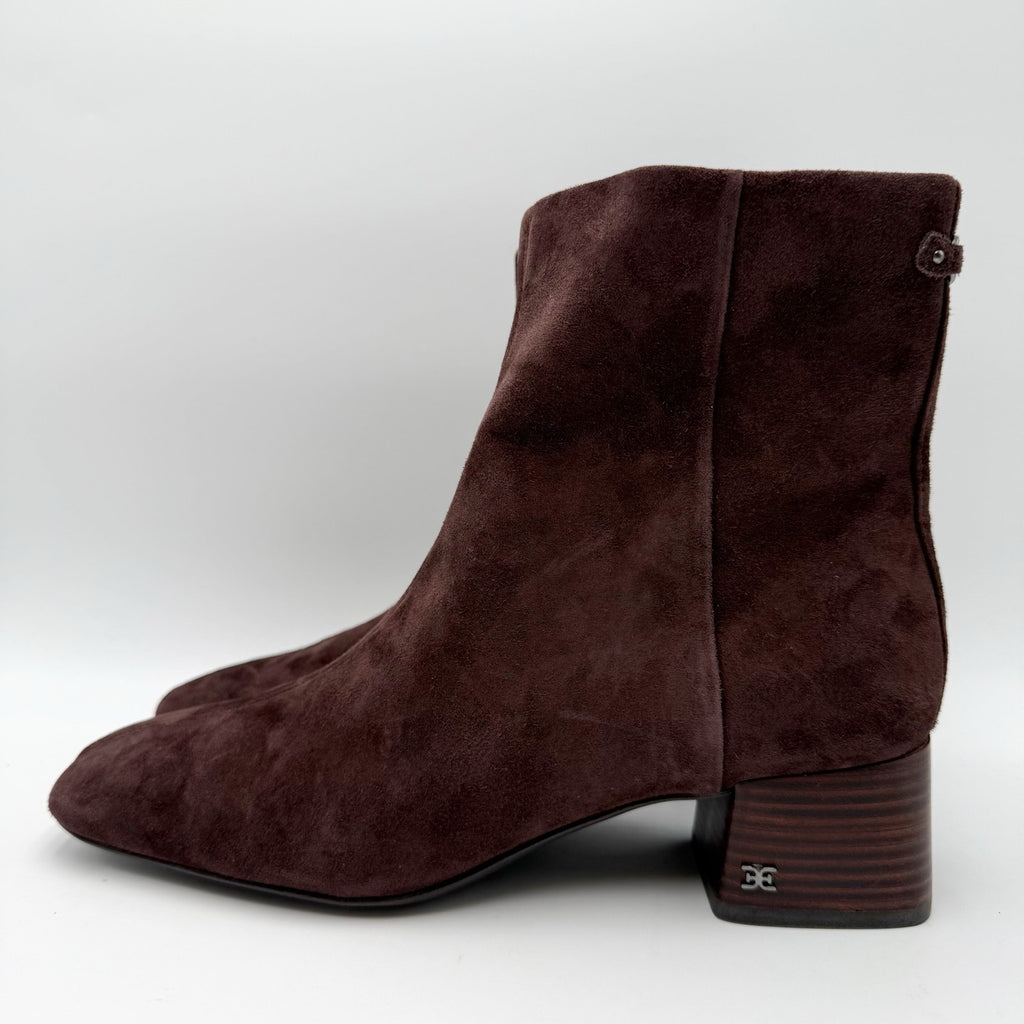 Sam Edelman Womens Paige Ankle Boots Size 11 M Dark Brown Suede NWOB