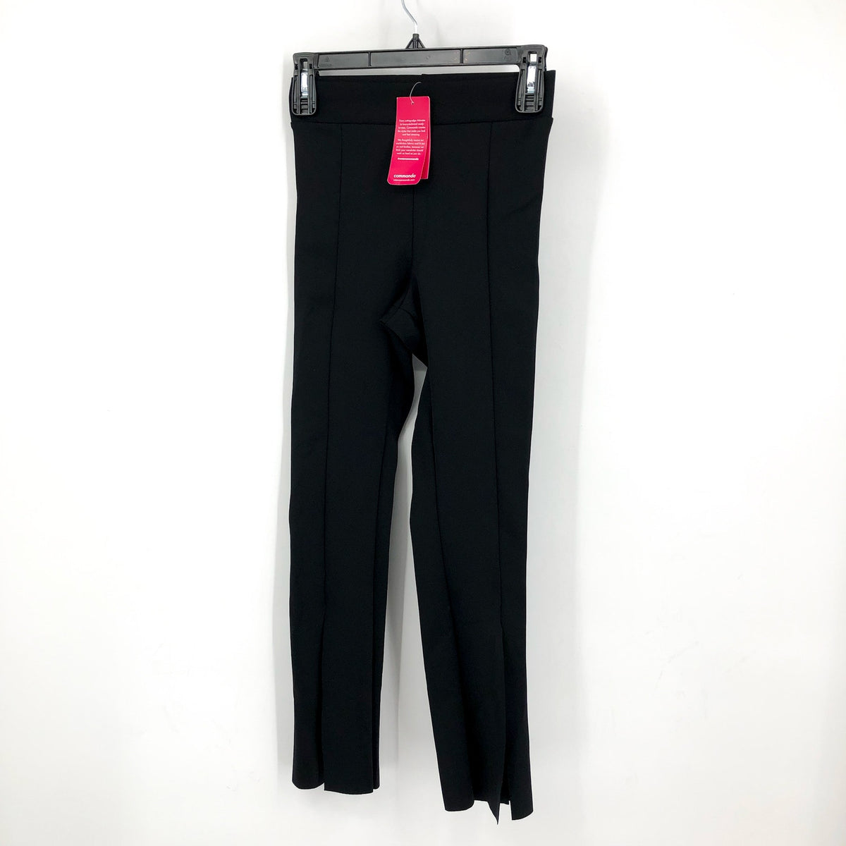 COMMANDO Women's Neoprene Split Front Pants XS Black Stretch NWT