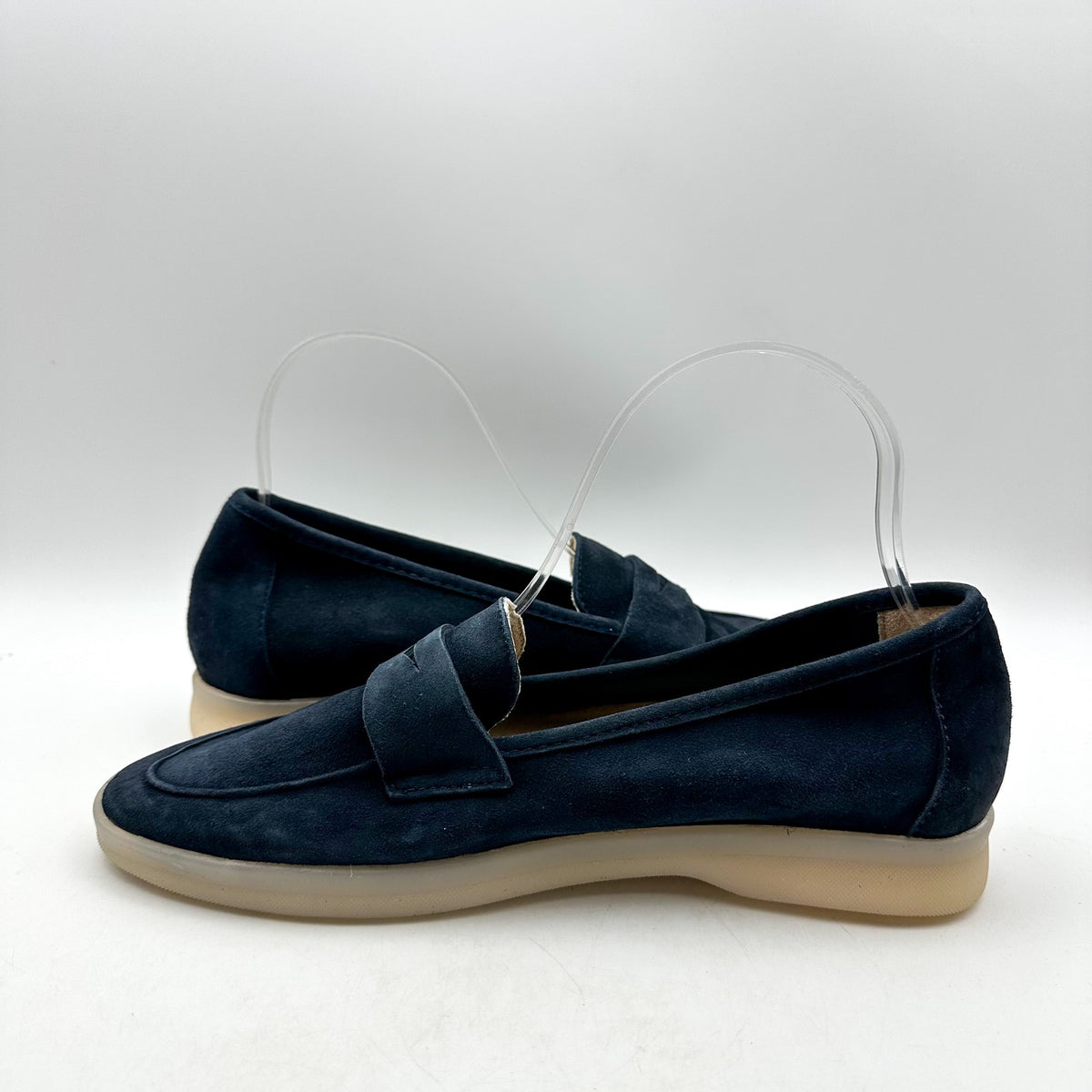 Vaneli Womens Undine Penny Loafers Size 7.5 Navy Blue Suede NWOB