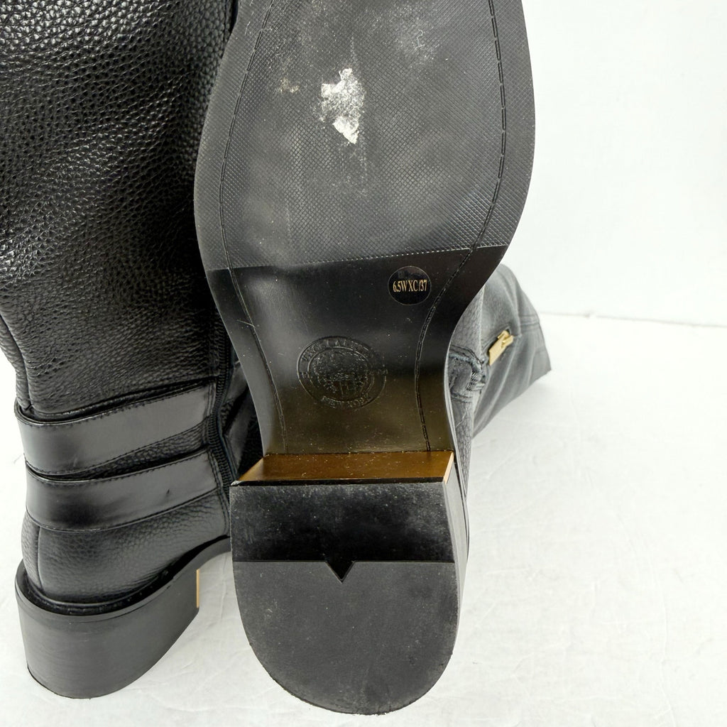 Vince Camuto Womens Gini Knee High Boot US 6.5 Wide XW CALF Black Leather NWOB
