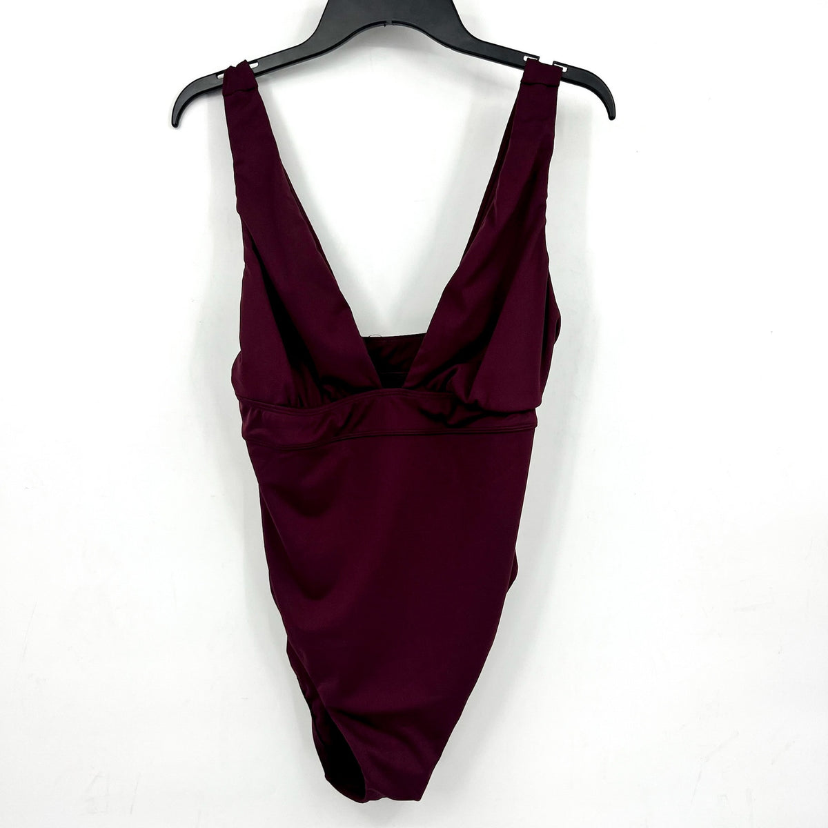 Lauren Ralph Lauren Sculpting V Neck One Piece Swimsuit 14 Claret Red NWT