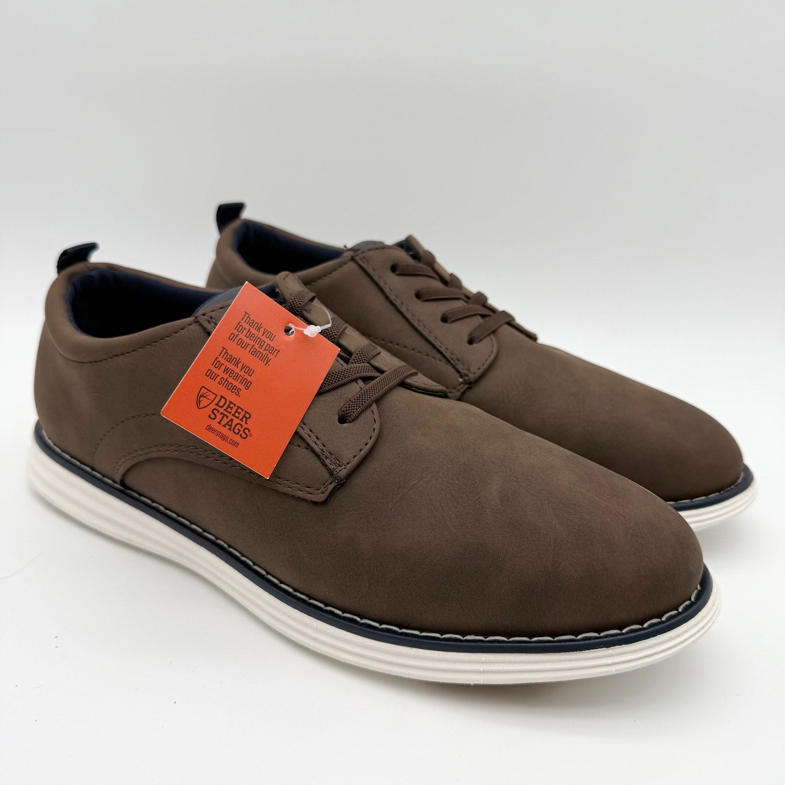 Deer Stags Boys Dapper Jr. Oxford Sneakers US 6 M Brown Leather NIB