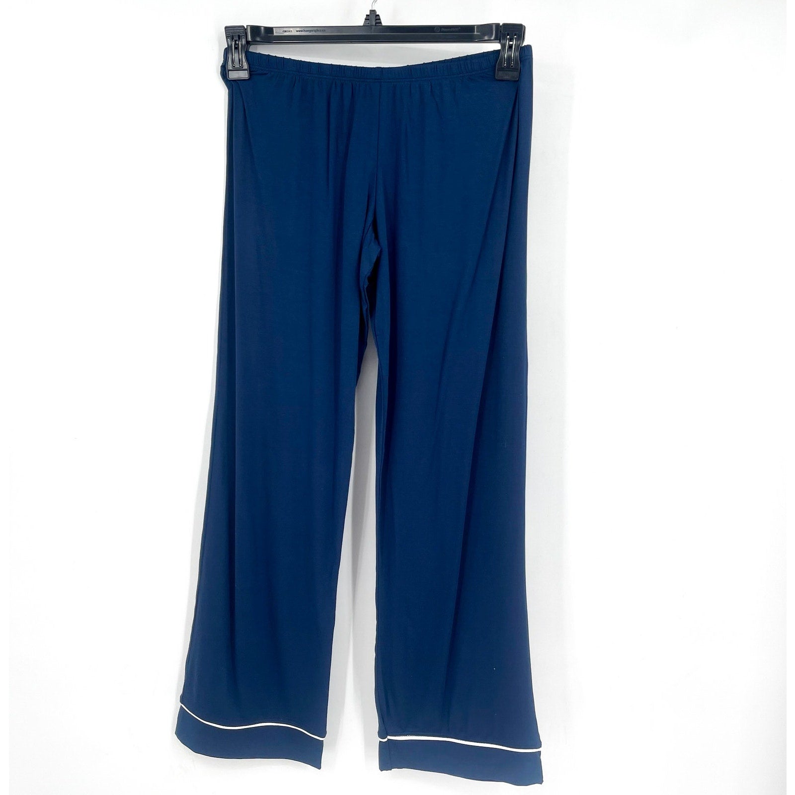 EBERJEY Women's Gisele Long PJ Set Small Navy Blue Ivory TENCEL Modal NWOT