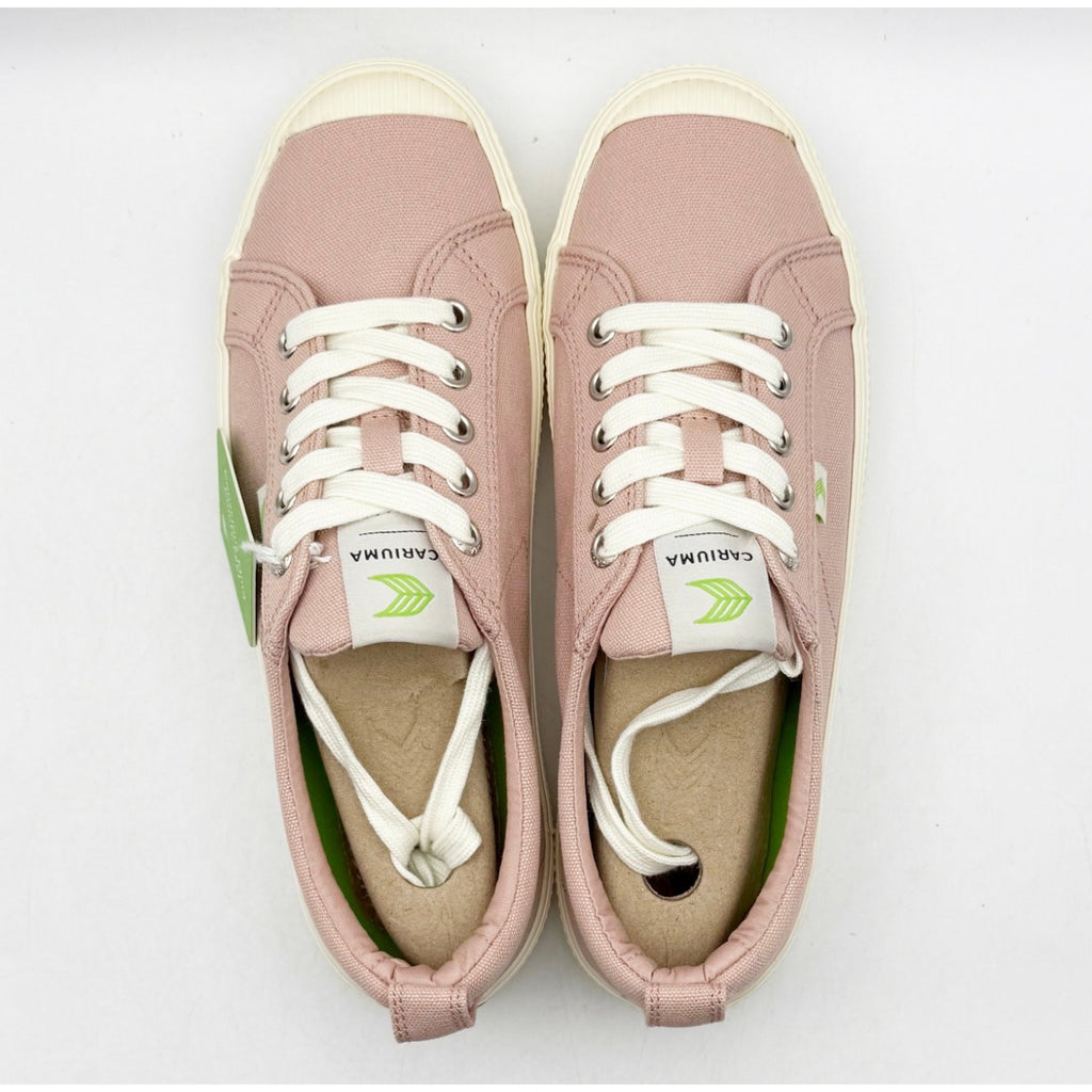 Cariuma OCA Low Casual Sneakers Mens 8 Womens 9.5 Rose Pink White Canvas NIB