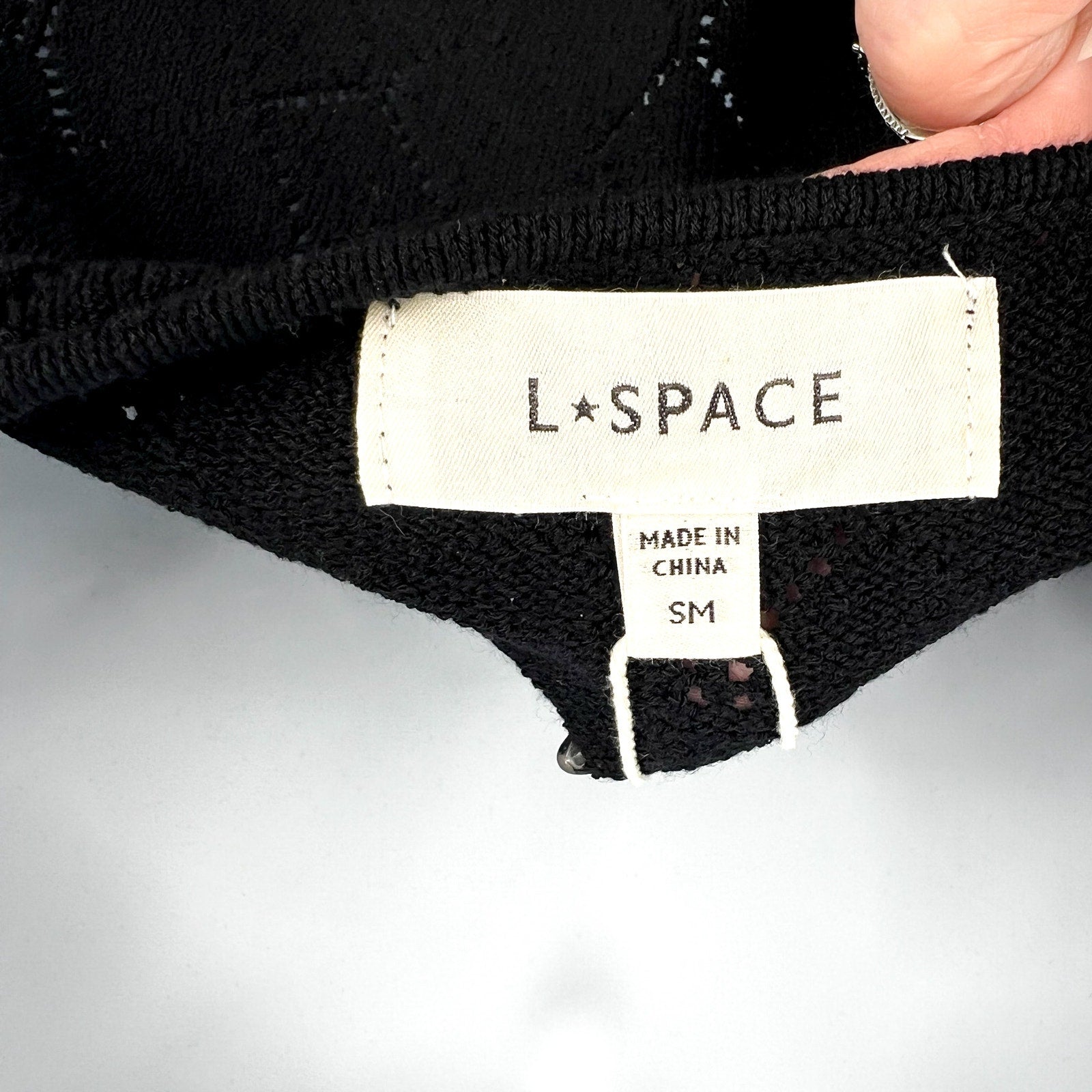 L*SPACE Women's Saffron Cover-Up Dress Small Medium Black Knit Cut Out NWT