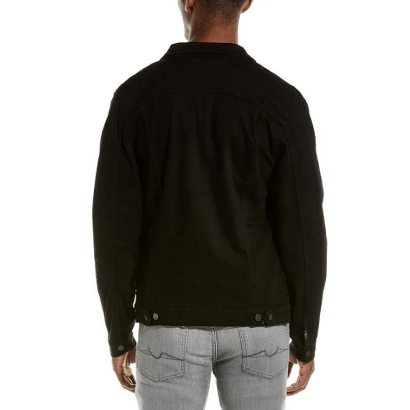7 FOR ALL MANKIND Men's Perfect Trucker Jean Jacket XL Black Denim Stretch NWT