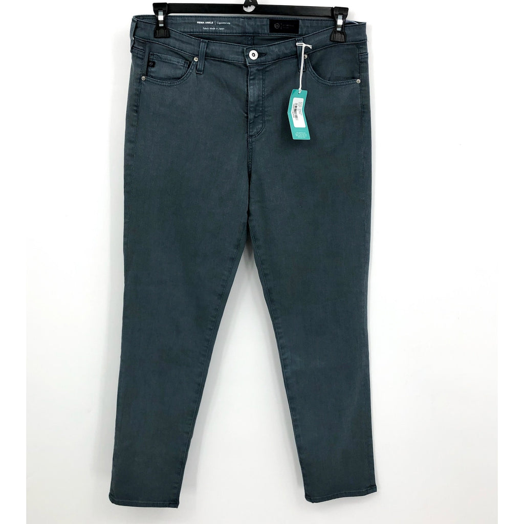 AG ADRIANO GOLDSCHMIED Prima Ankle Cigarette Jeans Size 33 US 16 BLUE GREY NWT