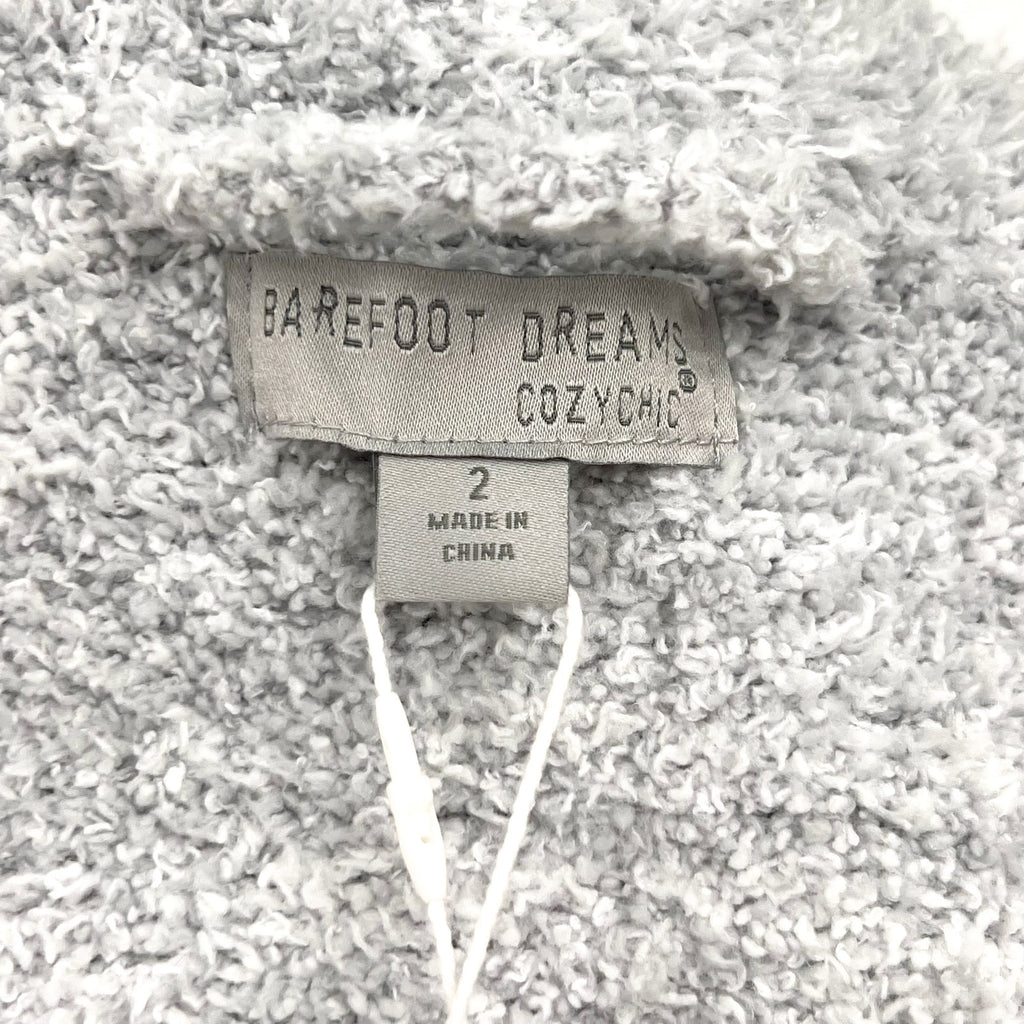 BAREFOOT DREAMS CozyChic Heathered Robe SIZE 2 LARGE- XL HE Ocean-White NWT