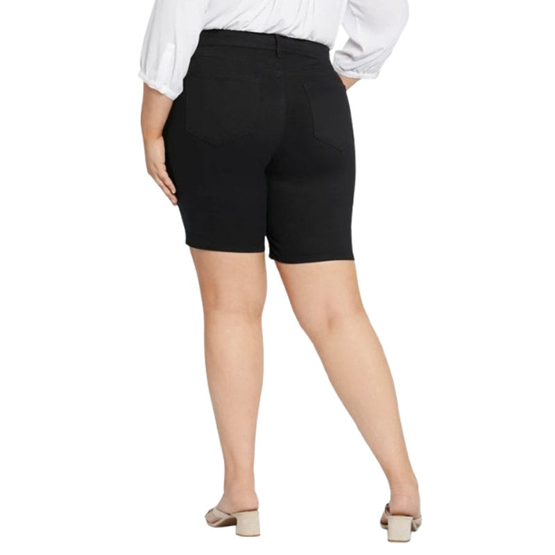 NYDJ Women's Ella Denim Shorts 28W Side Slits Black Stretch NWT